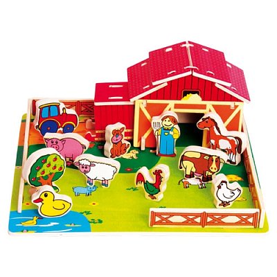 Dřevěné puzzle - Malá farma