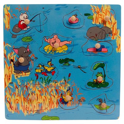 Dřevěné puzzle s úchyty - Léto