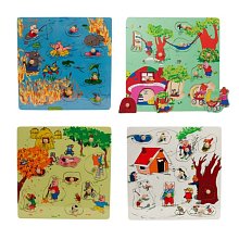 Dřevěné puzzle s úchyty (sada 4 ročních období)