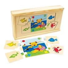Hravé dřevěné puzzle