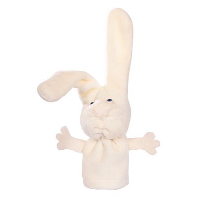 Maňásek plyšový 15 cm - Zajíček bílý