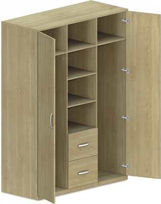 Dvojitá šatní skříň 150x62x205cm - Buk bílý