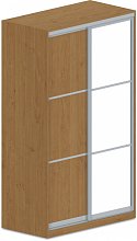 Šatní skříň s posuvnými dveřmi se zrcadlem 120x62x205cm - Buk bílý