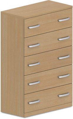 Komoda zásuvková 80x40x145cm - Buk bílý