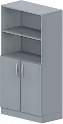 Skříň policová, dvířka/niky 80x42x152,5cm - Šedá