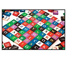 Písmenková dřevěná stavebnice barevná 100ks