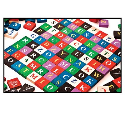Písmenková dřevěná stavebnice barevná 100ks