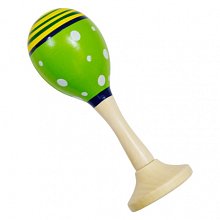Dřevěné rumba koule zelená s puntíky