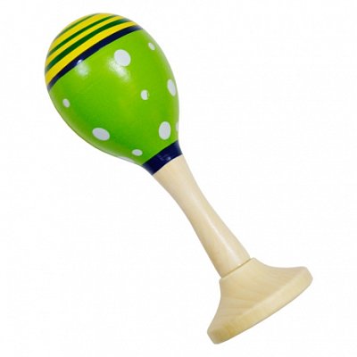 Dřevěné rumba koule zelená s puntíky
