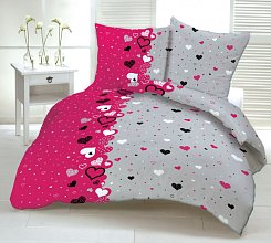 Povlečení krep - 140/200 + 70/90 - 155 Růžová