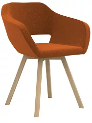 Čalouněné křesílko Belen Wood - Růžová