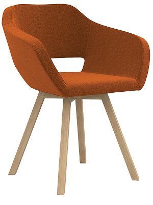 Čalouněné křesílko - Belen Wood - Bílá