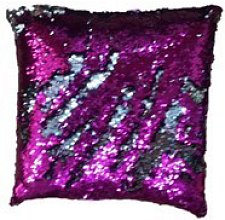 Povlak na polštářek flitrový - fialovo-stříbrný