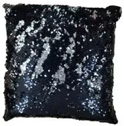 Povlak na polštářek flitrový - černo-stříbrný