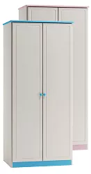 Skříň šatní dvoudvéřová z masivní borovice 90x60x183cm - Bílá