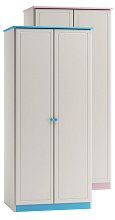 Skříň šatní dvoudvéřová z masivní borovice 90x60x183cm - Bílá