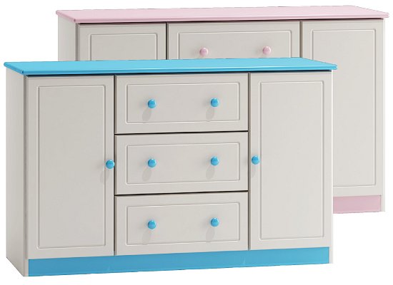 Komoda kombinovaná z masivní borovice 118x47x75cm- Bílá