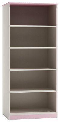 Knihovna z masivní borovice 80x42x160cm - Bílá