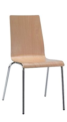 Židle konferenční z bukové skořepiny - rám RAL 9006