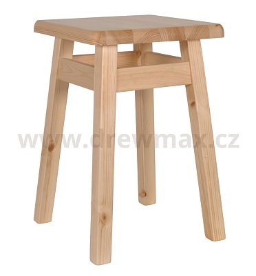 Dřevěný taburet v.45cm - Surový