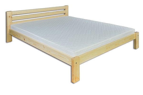 Postel z masivní borovice, dvoulůžko 140x200cm - Borovice, výška k roštu 45 cm 