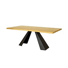 Jídelní stůl ST kombinovaný z masivního přírodního dubu 180x100x75cm - Dub přírodní