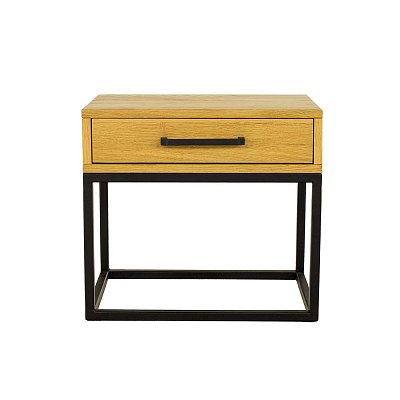 Noční stolek kombinovaný z masivního přírodního dubu 50x35x45cm - Dub bělený