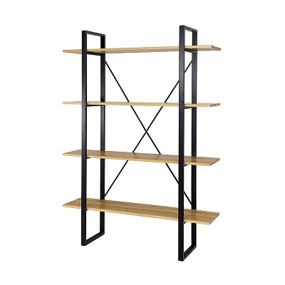 Regál RG 370 kombinovaný z masivního přírodního dubu 130x180x35cm - Dub dark