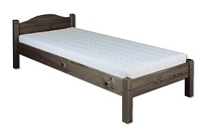 Postel z masivní borovice, jednolůžko 90x200cm - Šedá