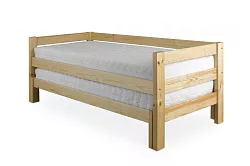 Postel z borovice s podsunutou přistýlkou 90x200cm - Šedá