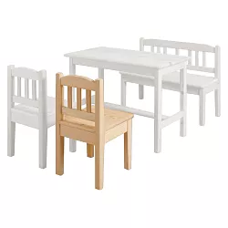 Jídelní židlička dětská z masivní borovice v.56cm - Šedá