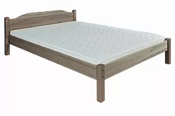 Postel z masivní borovice, dvoulůžko 140x200cm - Šedá