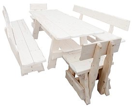 Zahradní židle ze smrkového dřeva, lakovaná 55x53x94cm - Bělený lak