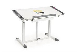 Psací stůl rostoucí a polohovatelný 113x60x61-87cm - Bílá 