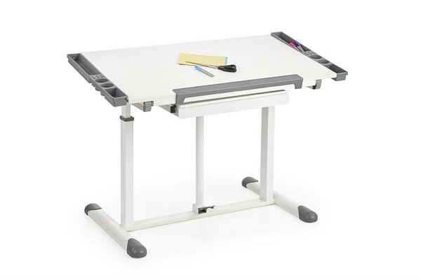 Psací stůl rostoucí a polohovatelný 113x60x61-87cm - Bílá 