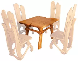 Zahradní stůl ze smrkového dřeva, lakovaný 90x90x72cm - Ořech lak