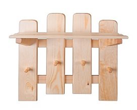 Věšáková stěna z masivní borovice 46x26x44cm - Borovice - DOPRODEJ