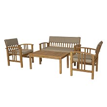 BELLA - zahradní set nábytku, stůl+lavice+2x židle Ořech