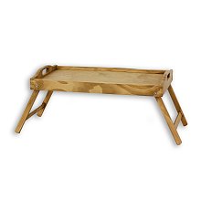 Jídelní tác na postel z borovicového dřeva 32x50cm - Rustikal - jasný vosk