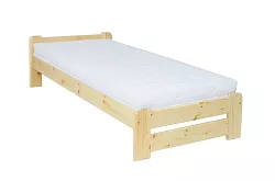 Postel z masivní borovice, jednolůžko 100x200cm - Šedá - DOPRODEJ