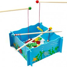 Dřevěný magnetický rybolov