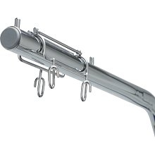 Držák na infúze chromovaný, 3 háčky