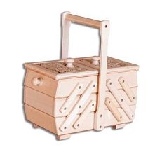 Košík na šití z borovicového dřeva 29x16x17cm - Buk - doprodej