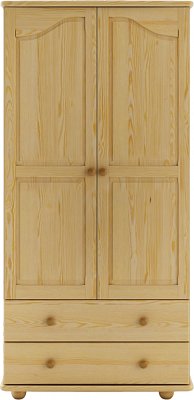 Skříň dvoudvéřová z masivní borovice 90x57x190cm - Borovice