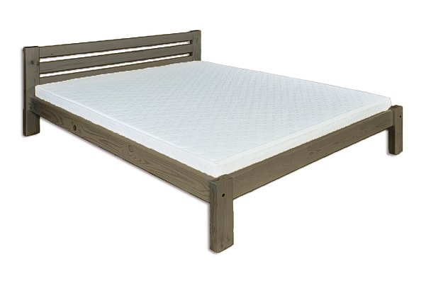 Postel z masivní borovice, dvoulůžko 140x220cm - Šedá