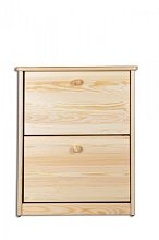 Botník s výklopnými zásuvkami z masivní borovice 57x29x80cm - Borovice - výstavní kus