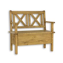 Jídelní lavice z masivní borovice, 100x96x53cm - Rustikal