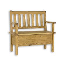 Jídelní lavice z masivní borovice, 100x96x53 cm - Rustikal