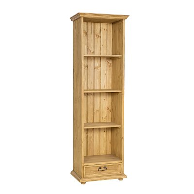 Knihovna z masivní borovice, 61x195x43 - Rustikal