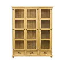 Vitrína z masivní borovice 160x195x43cm - Rustikal